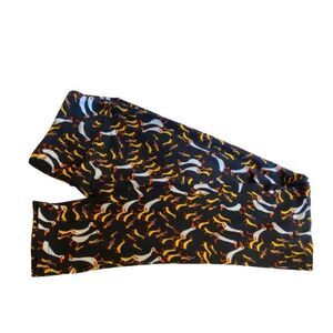1461 LuLaRoe Leggings Size OS Black Yellow White Duck Print New